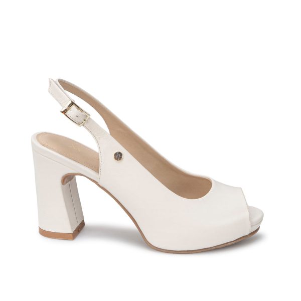 Sandalia Peep Toe Casual Hueso - Mod. 2611