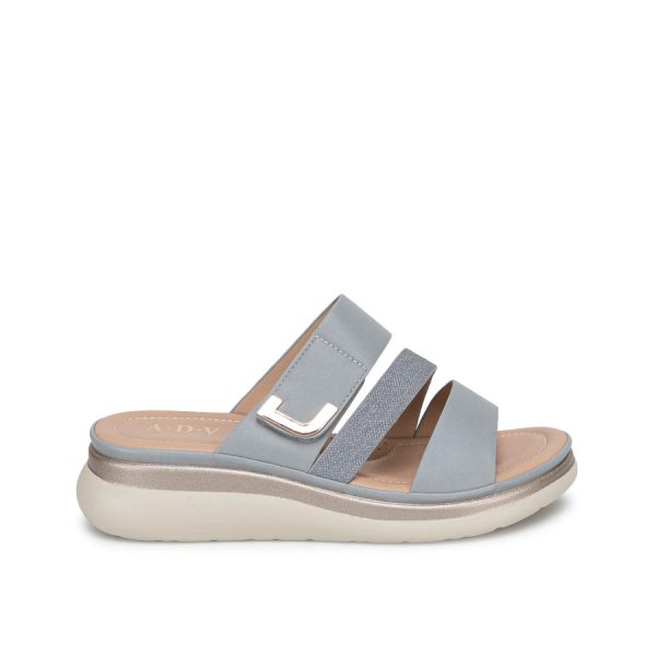 Sandalia Slide Casual Acero