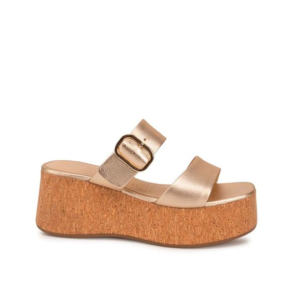 Sandalia Slide Casual Dorado