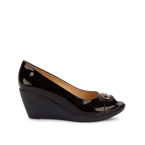 Zapato Peep Toe Casual Negro
