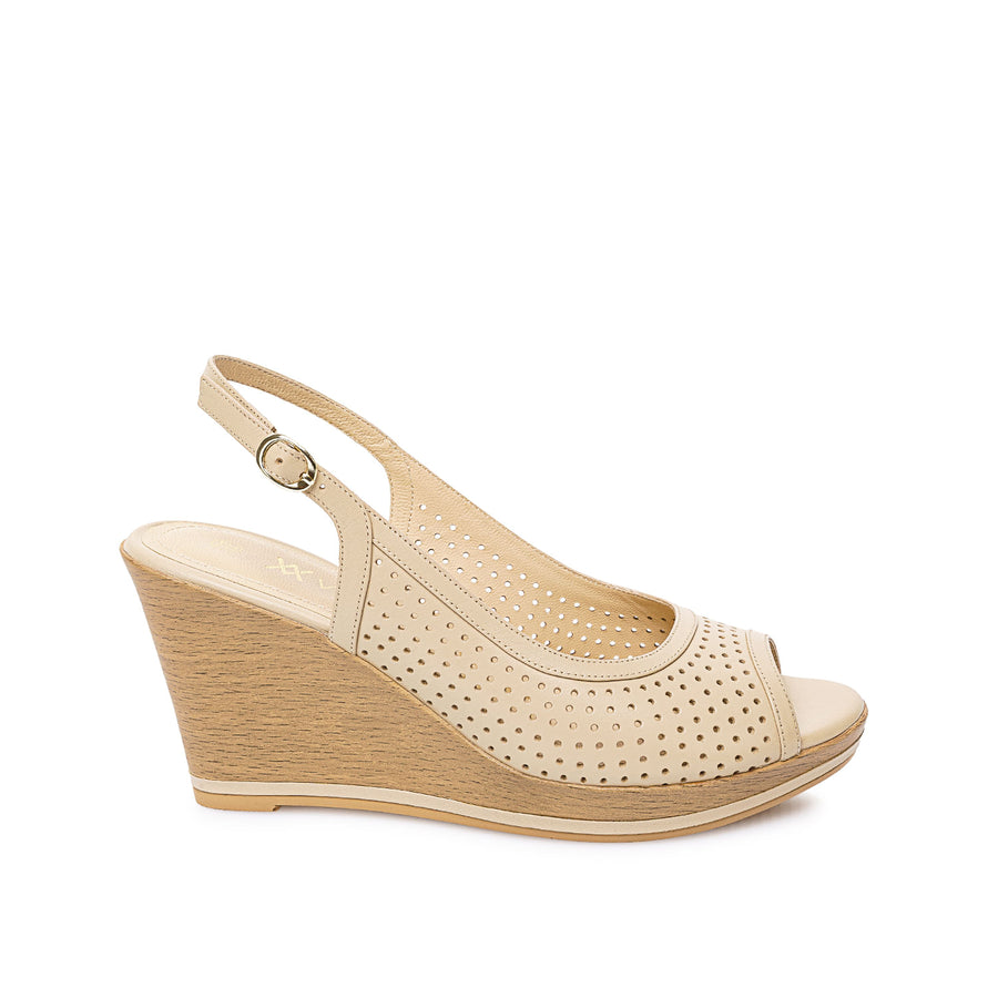 Sandalia Peep Toe Casual Pele - Mod. 5439